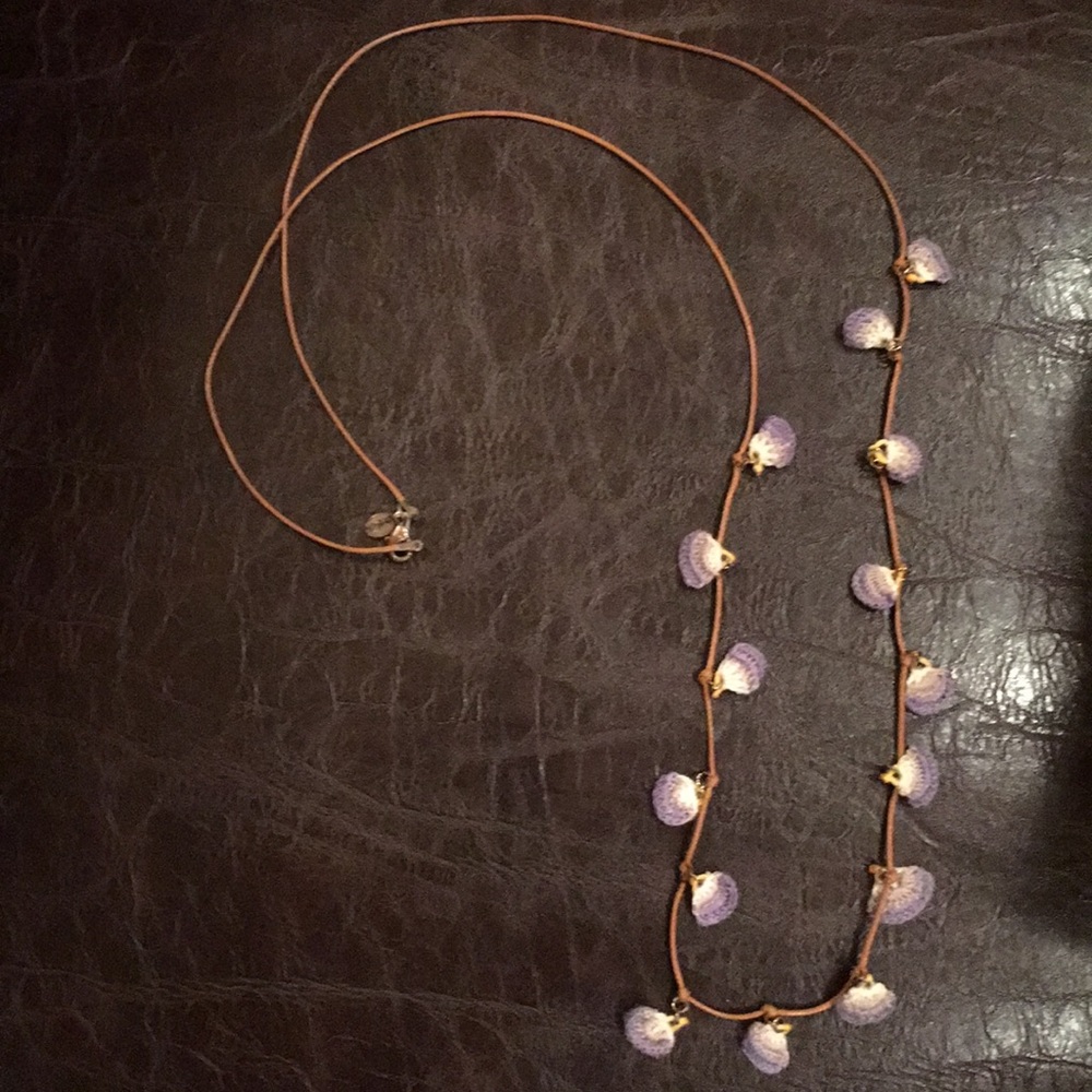 Boho Embroidered and Leather Necklace